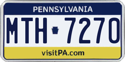 PA license plate MTH7270