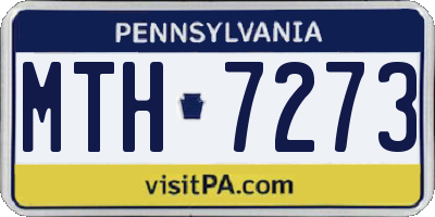 PA license plate MTH7273