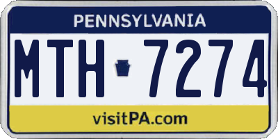 PA license plate MTH7274