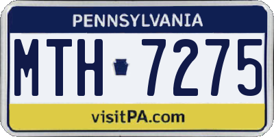 PA license plate MTH7275