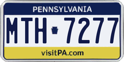 PA license plate MTH7277