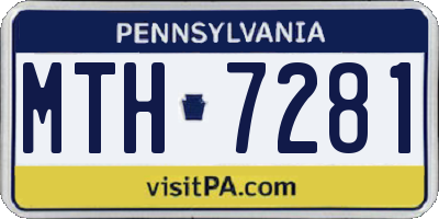PA license plate MTH7281