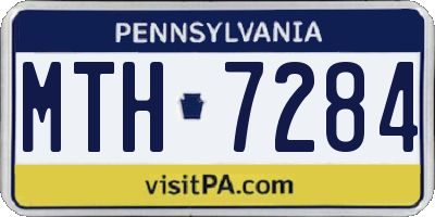 PA license plate MTH7284
