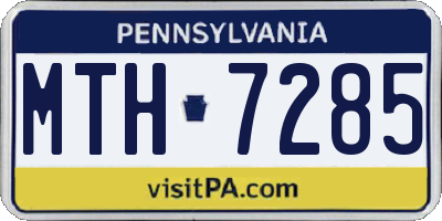 PA license plate MTH7285