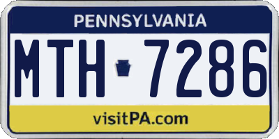 PA license plate MTH7286