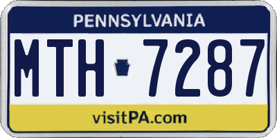 PA license plate MTH7287