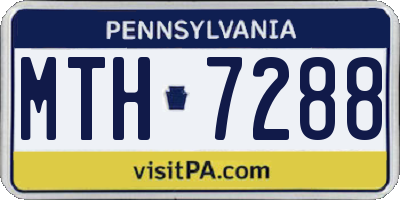 PA license plate MTH7288