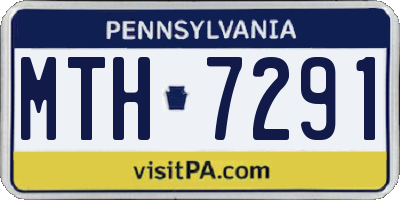 PA license plate MTH7291