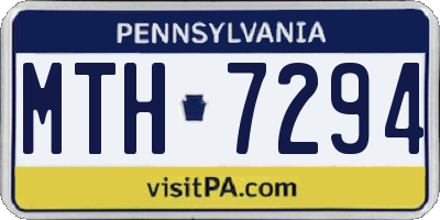 PA license plate MTH7294