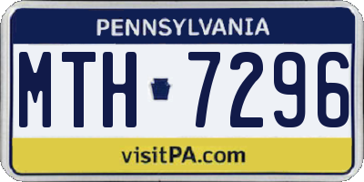 PA license plate MTH7296