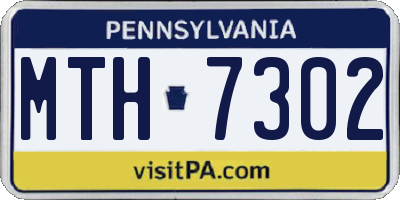 PA license plate MTH7302