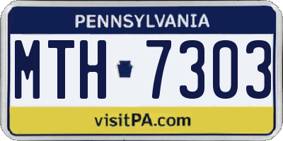 PA license plate MTH7303