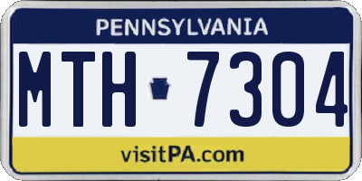 PA license plate MTH7304