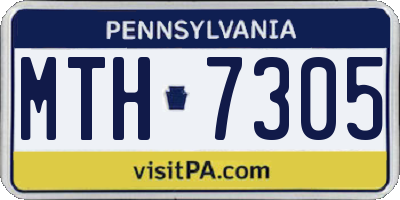 PA license plate MTH7305