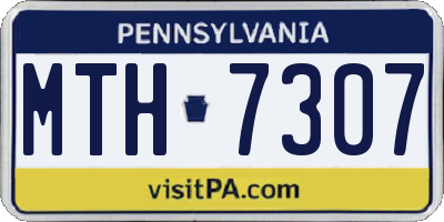 PA license plate MTH7307