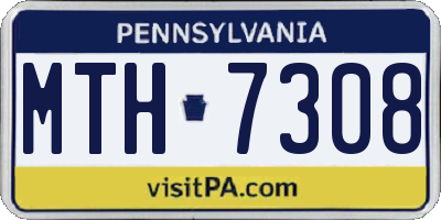 PA license plate MTH7308