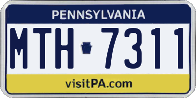 PA license plate MTH7311