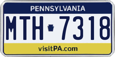 PA license plate MTH7318