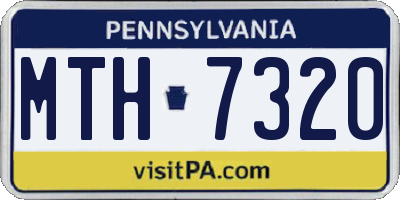 PA license plate MTH7320