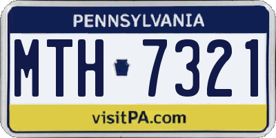 PA license plate MTH7321