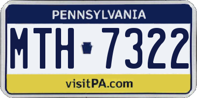 PA license plate MTH7322