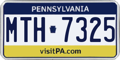 PA license plate MTH7325