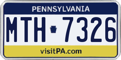 PA license plate MTH7326