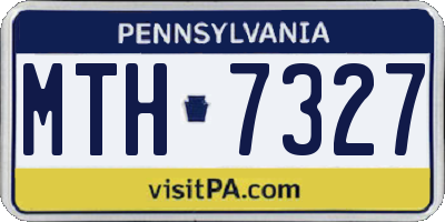 PA license plate MTH7327