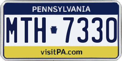 PA license plate MTH7330