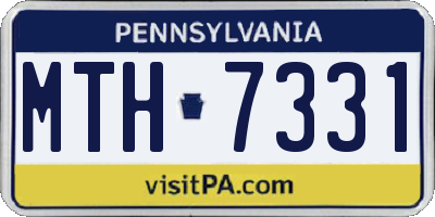 PA license plate MTH7331