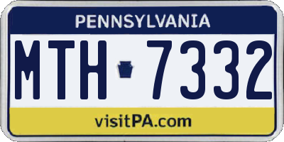 PA license plate MTH7332