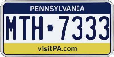 PA license plate MTH7333