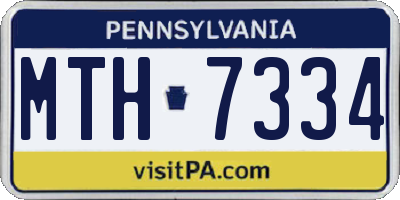 PA license plate MTH7334