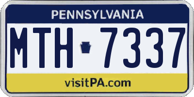 PA license plate MTH7337
