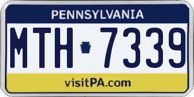 PA license plate MTH7339