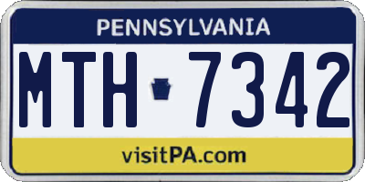 PA license plate MTH7342