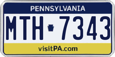 PA license plate MTH7343