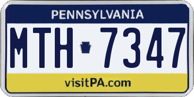 PA license plate MTH7347
