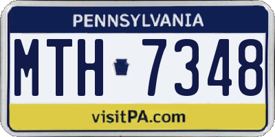 PA license plate MTH7348