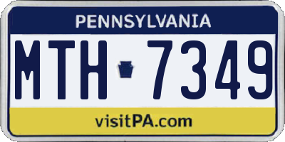 PA license plate MTH7349
