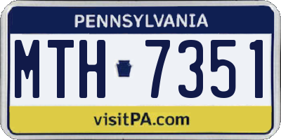 PA license plate MTH7351