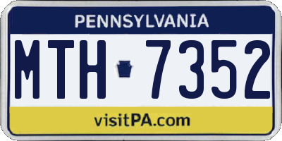 PA license plate MTH7352