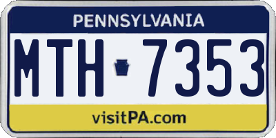 PA license plate MTH7353