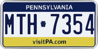 PA license plate MTH7354