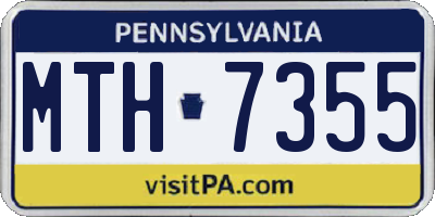PA license plate MTH7355