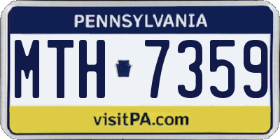 PA license plate MTH7359