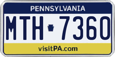 PA license plate MTH7360