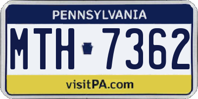 PA license plate MTH7362