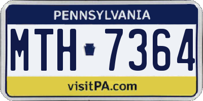 PA license plate MTH7364
