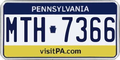 PA license plate MTH7366